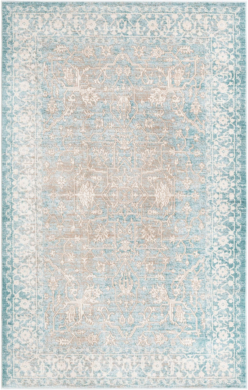 Rustic Charm Revival Collection Area Rug - Farmstead Rectangle Light Blue lifestyle 2