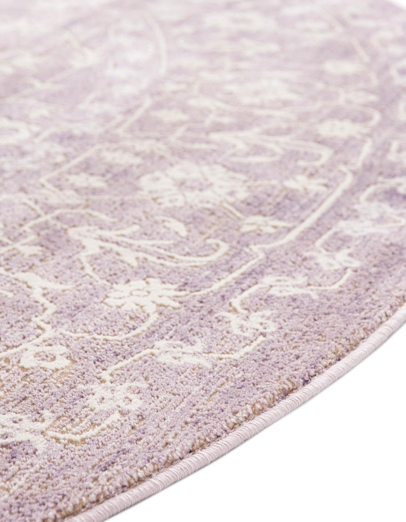 Rustic Charm Revival Collection Area Rug - Farmstead Round Purple lifestyle 100