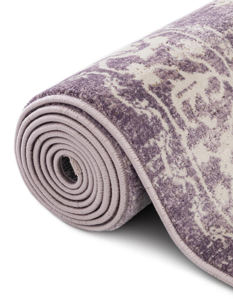 Rustic Charm Revival Collection Area Rug - Farmstead Round Purple lifestyle 112