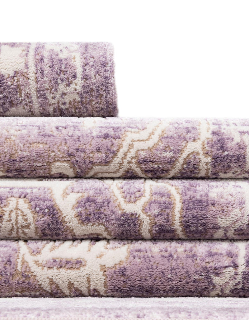 Rustic Charm Revival Collection Area Rug - Farmstead Round Purple lifestyle 120