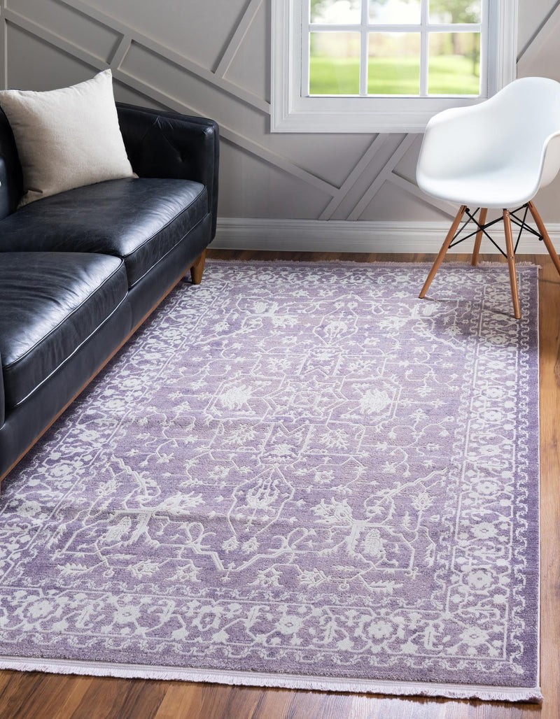 Rustic Charm Revival Collection Area Rug - Farmstead Rectangle Purple lifestyle 6