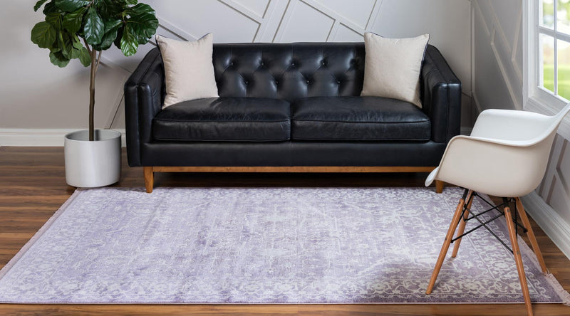 Rustic Charm Revival Collection Area Rug - Farmstead Rectangle Purple lifestyle 15