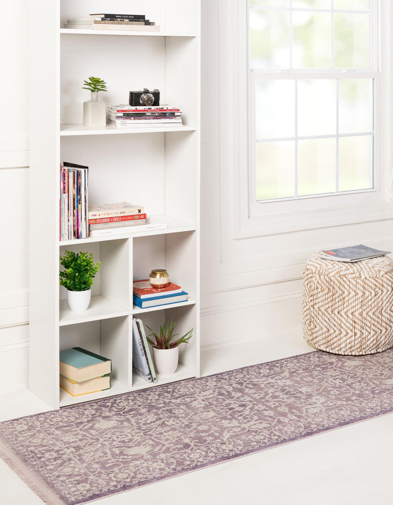 Rustic Charm Revival Collection Area Rug - Farmstead Runner Purple lifestyle 80