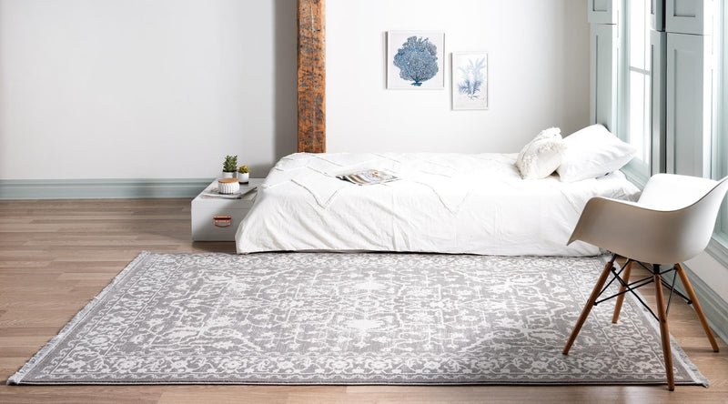 Rustic Charm Revival Collection Area Rug - Farmstead Rectangle Light Gray lifestyle 7