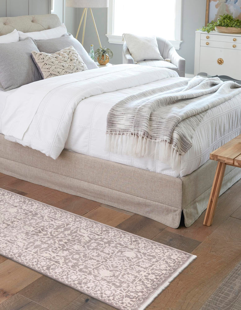 Rustic Charm Revival Collection Area Rug - Farmstead Runner Light Gray lifestyle 93