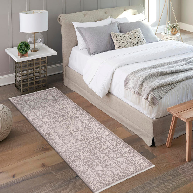 Rustic Charm Revival Collection Area Rug - Farmstead Runner Light Gray lifestyle 131