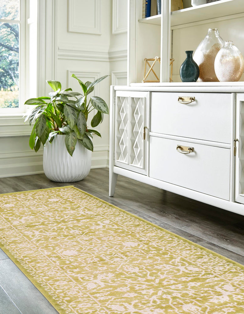Rustic Charm Revival Collection Area Rug - Farmstead Runner Light Green lifestyle 83