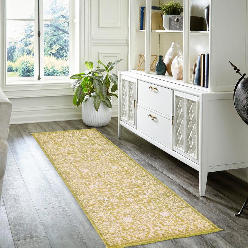 Rustic Charm Revival Collection Area Rug - Farmstead Runner Light Green lifestyle 132