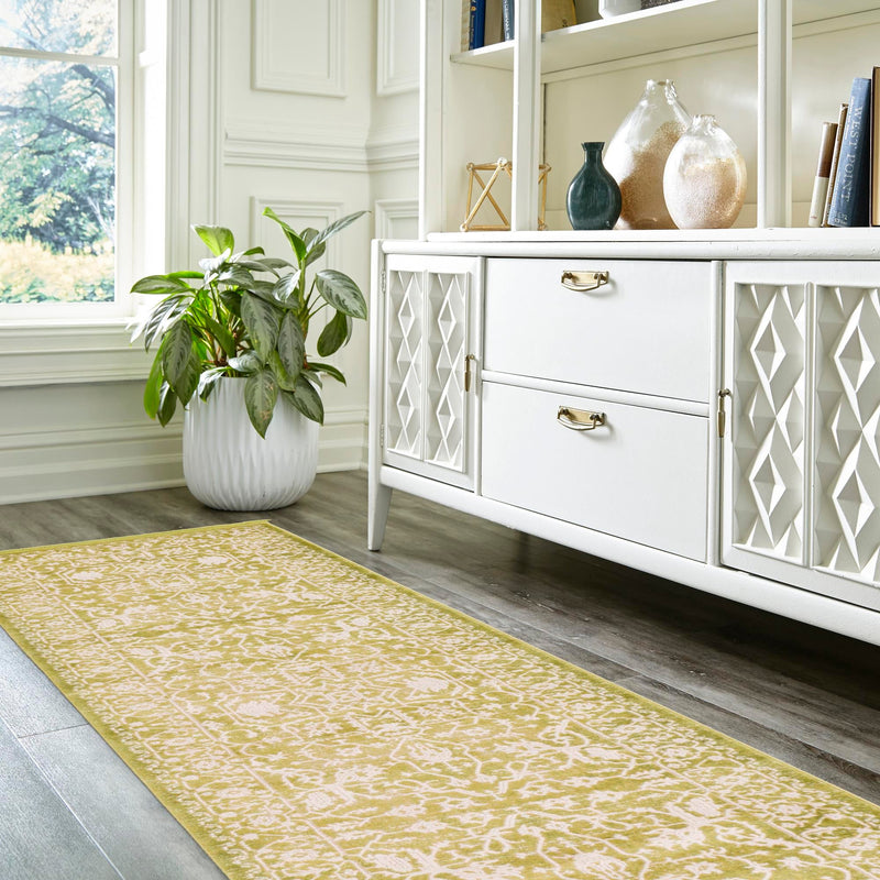 Rustic Charm Revival Collection Area Rug - Farmstead Runner Light Green lifestyle 134