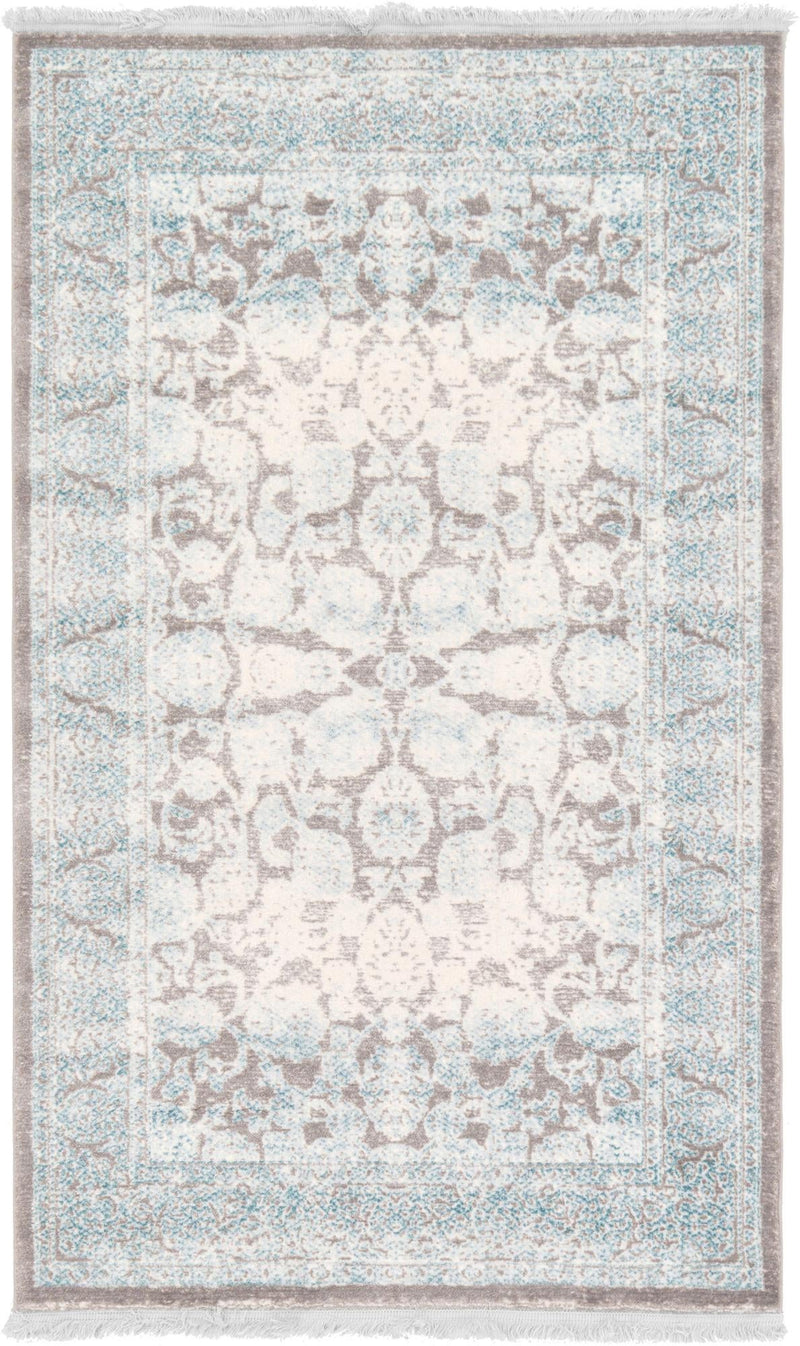 Rustic Charm Revival Collection Area Rug - Pastoral Rectangle Light Blue Main