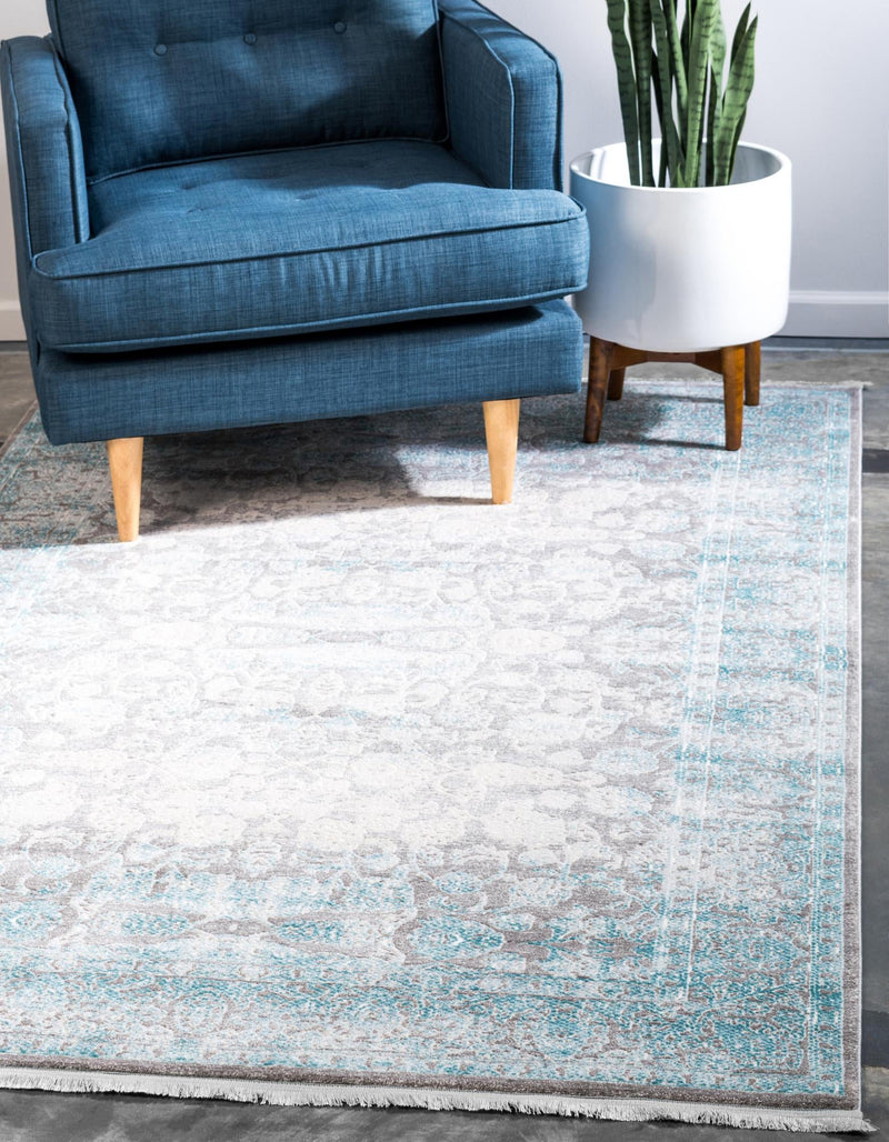 Rustic Charm Revival Collection Area Rug - Pastoral Rectangle Light Blue lifestyle 3