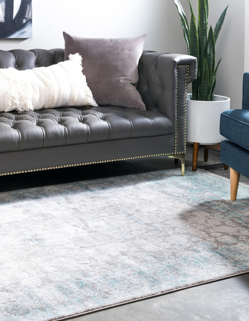 Rustic Charm Revival Collection Area Rug - Pastoral Rectangle Light Blue lifestyle 5