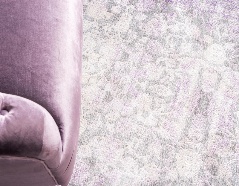 Rustic Charm Revival Collection Area Rug - Pastoral Round Lilac lifestyle 43