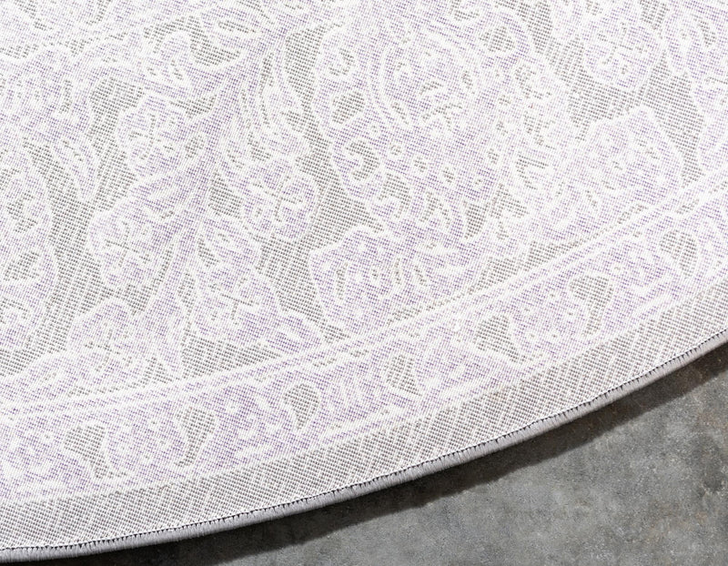 Rustic Charm Revival Collection Area Rug - Pastoral Round Lilac lifestyle 61