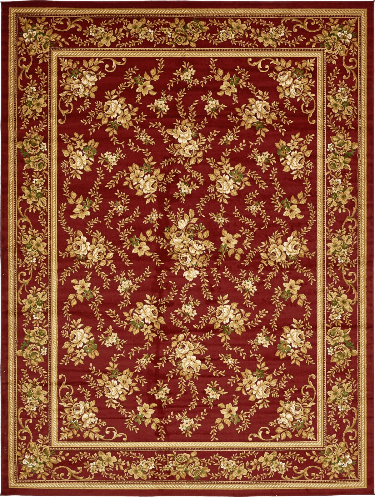 Versailles Elegance Collection Area Rug - Louvre Rectangle Burgundy lifestyle 2