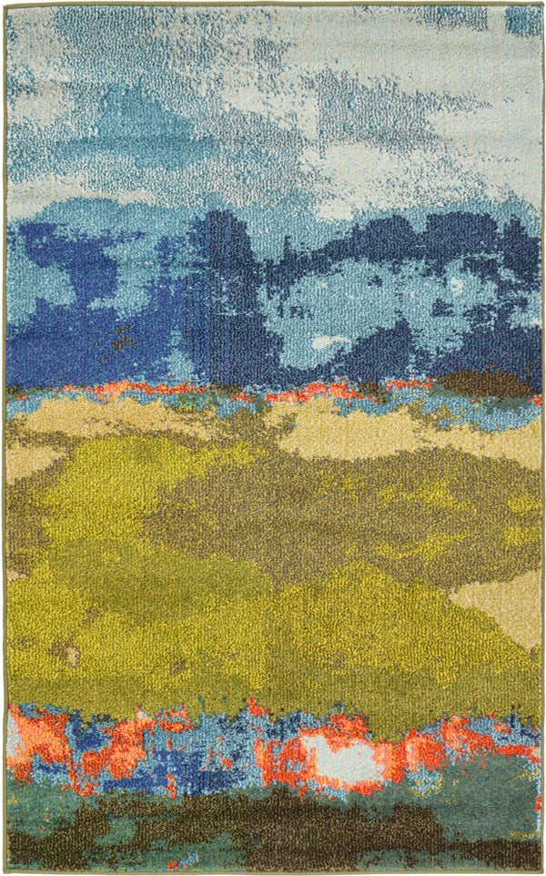 Marrakesh Elegance Collection Area Rug - Nomad Rectangle Blue lifestyle 2