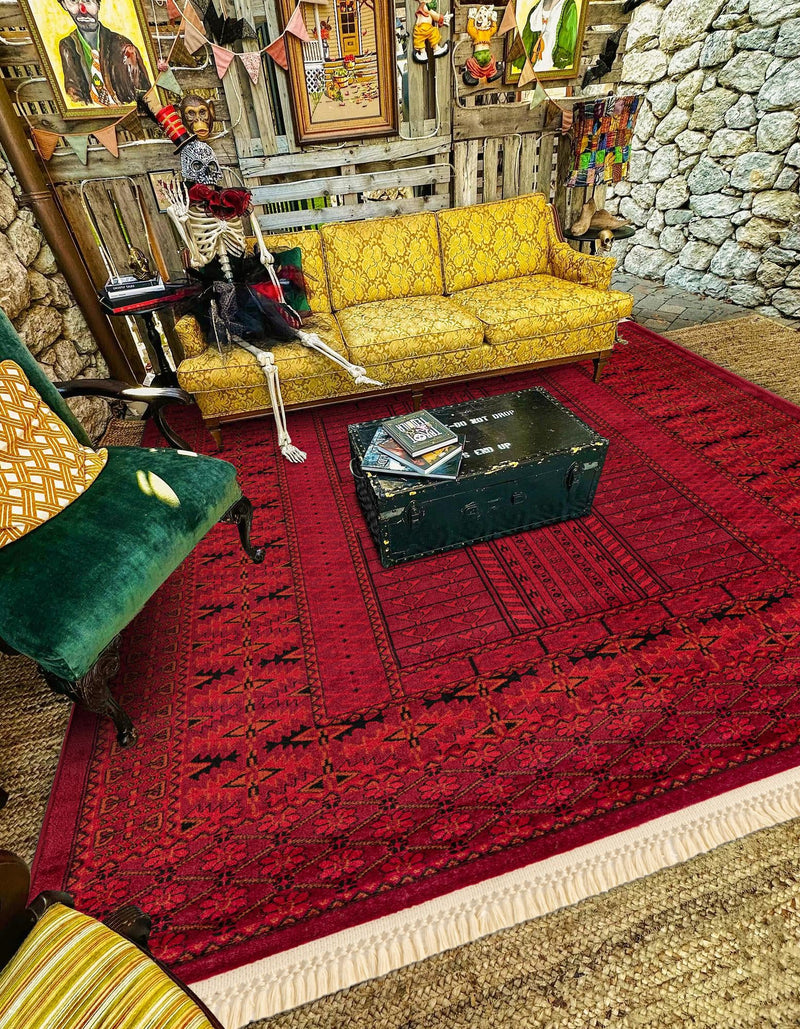 Samarkand Elegance Collection Area Rug - Ark Rectangle Red lifestyle 3