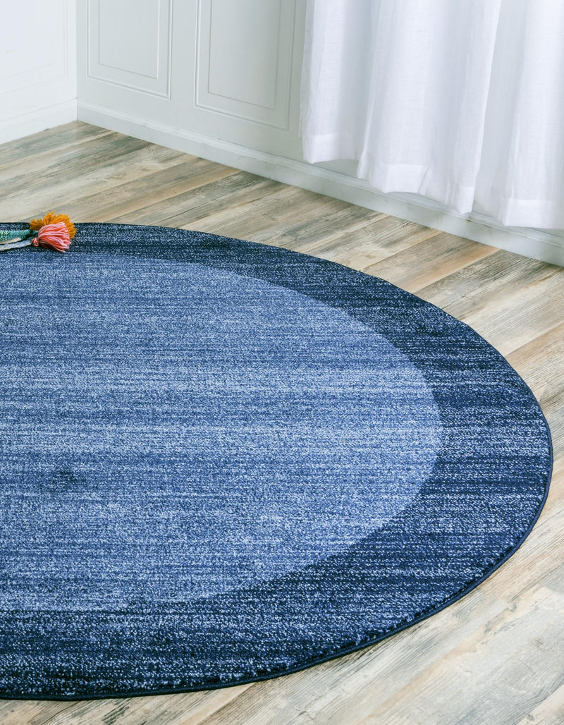 Studio Haven Collection Area Rug - Conservatory (Navy Blue) Round Navy Blue lifestyle 24