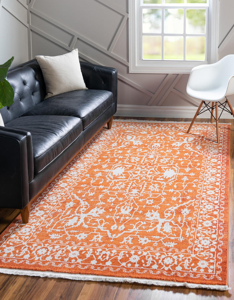 Rustic Charm Revival Collection Area Rug - Farmstead Rectangle Terracotta lifestyle 8