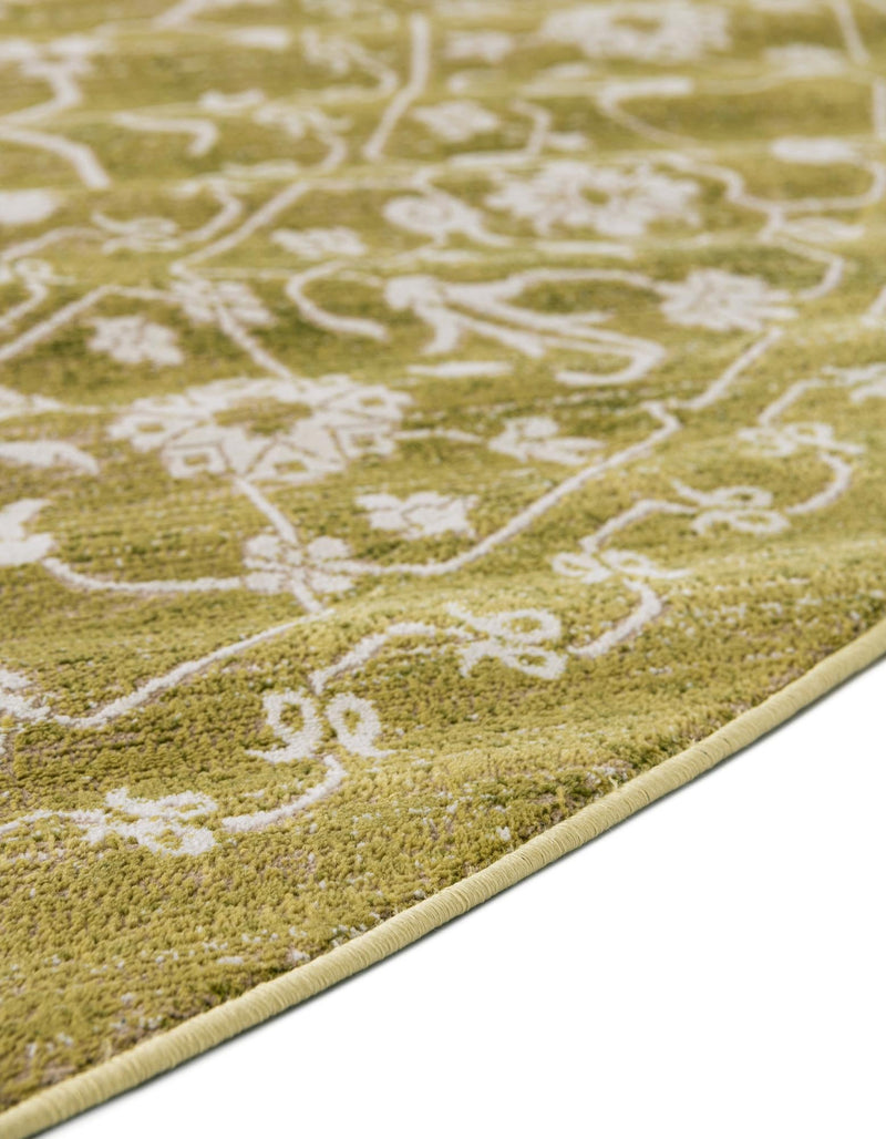 Rustic Charm Revival Collection Area Rug - Farmstead Round Light Green lifestyle 101