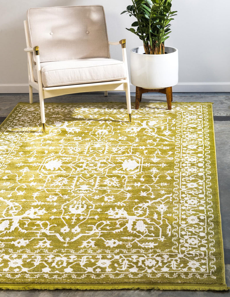 Rustic Charm Revival Collection Area Rug - Farmstead Rectangle Light Green lifestyle 7