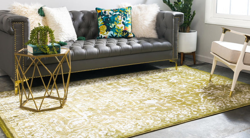 Rustic Charm Revival Collection Area Rug - Farmstead Rectangle Light Green lifestyle 11