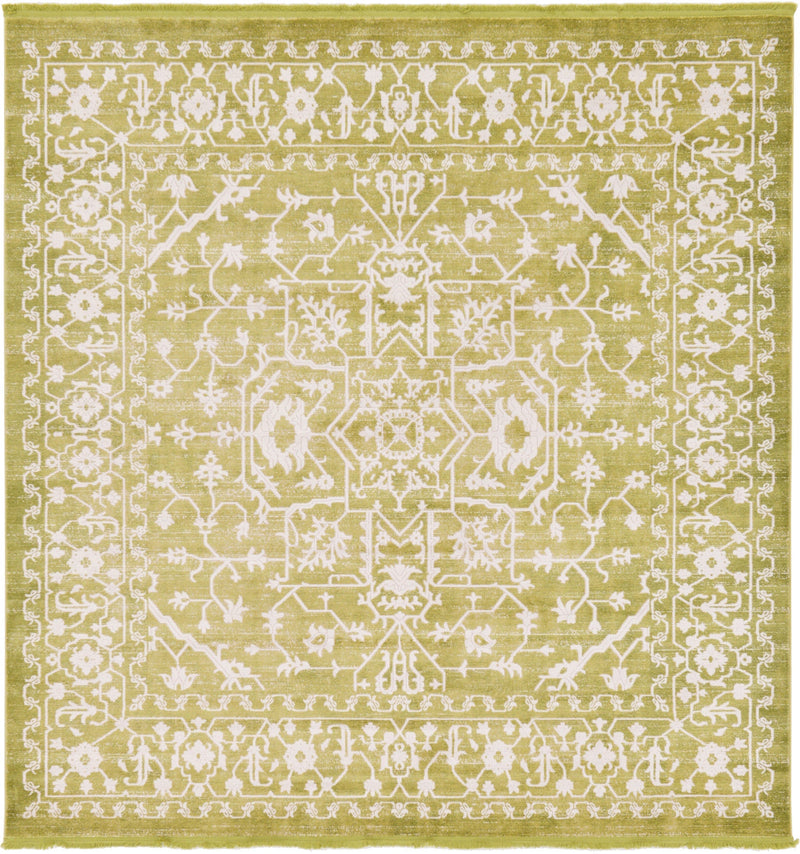 Rustic Charm Revival Collection Area Rug - Farmstead Square Light Green lifestyle 24