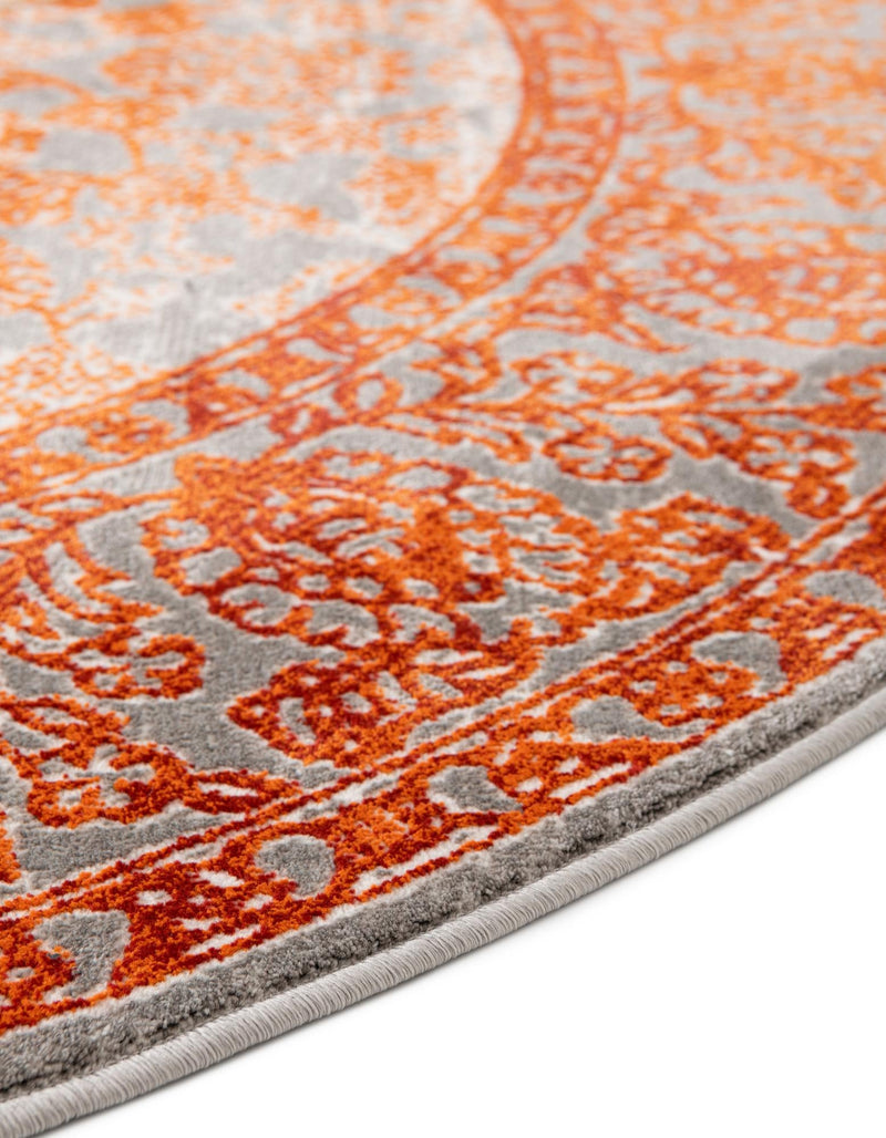Rustic Charm Revival Collection Area Rug - Pastoral Round Terracotta lifestyle 81