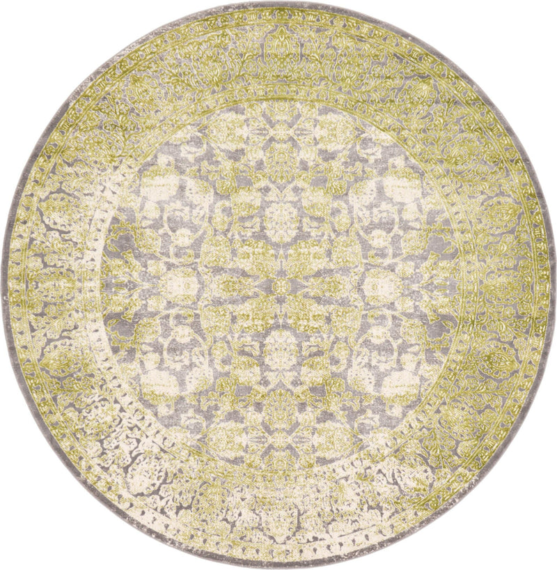 Rustic Charm Revival Collection Area Rug - Pastoral Round Light Green lifestyle 21