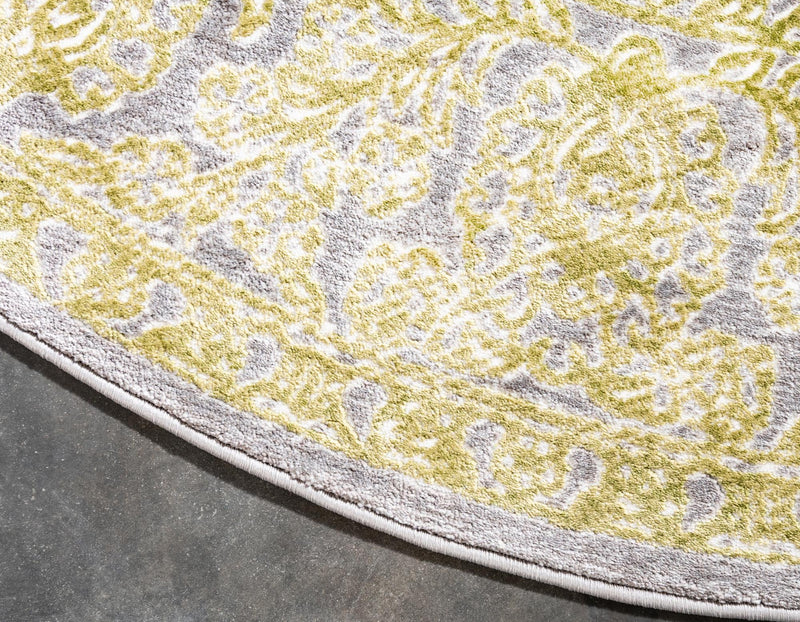 Rustic Charm Revival Collection Area Rug - Pastoral Round Light Green lifestyle 58