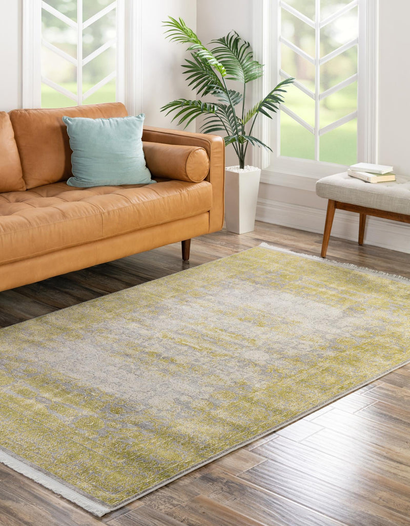 Rustic Charm Revival Collection Area Rug - Pastoral Rectangle Light Green lifestyle 6