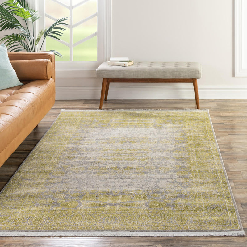 Rustic Charm Revival Collection Area Rug - Pastoral Rectangle Light Green lifestyle 13