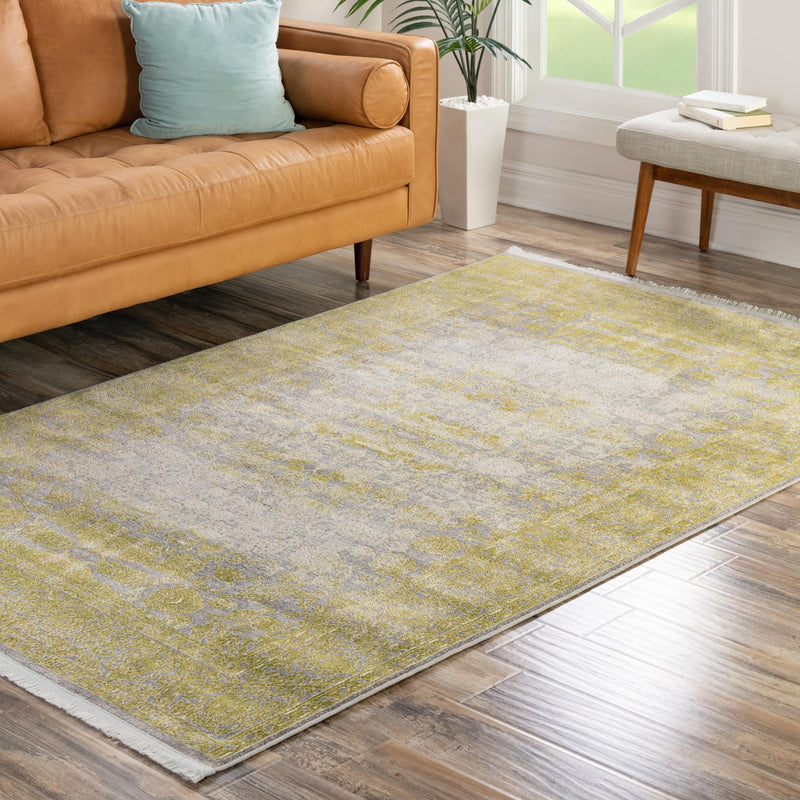 Rustic Charm Revival Collection Area Rug - Pastoral Rectangle Light Green lifestyle 14