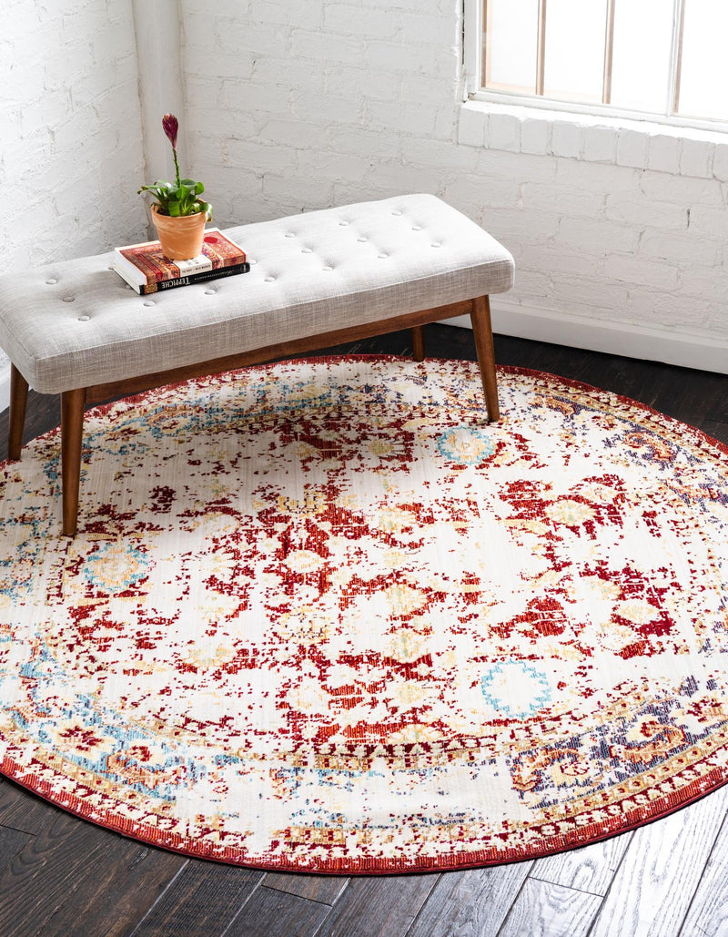 Lagoon Luxe Collection Area Rug - Sanddune Round Red lifestyle 15