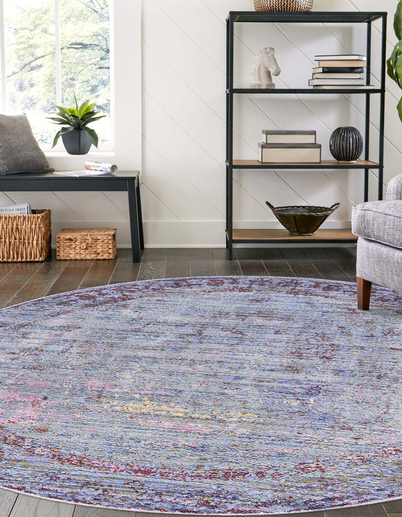 Lagoon Luxe Collection Area Rug - Seaweed Round Violet lifestyle 10