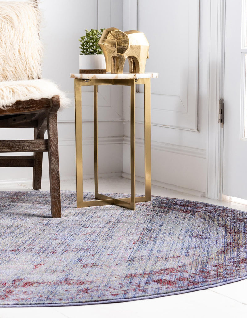 Lagoon Luxe Collection Area Rug - Seaweed Round Violet lifestyle 12