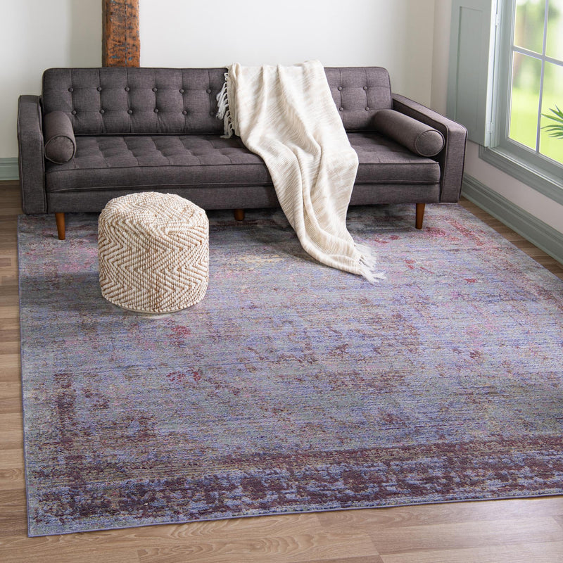 Lagoon Luxe Collection Area Rug - Seaweed Square Violet lifestyle 7
