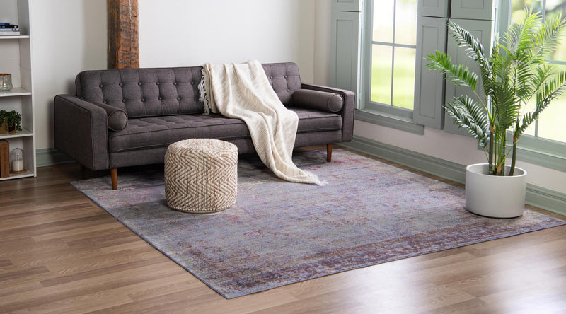 Lagoon Luxe Collection Area Rug - Seaweed Square Violet lifestyle 9