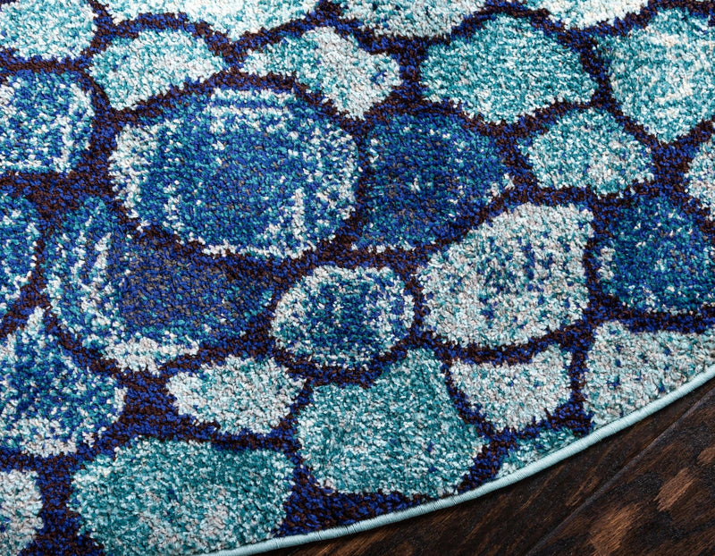 Marrakesh Elegance Collection Area Rug - Selouane Round Blue lifestyle 28