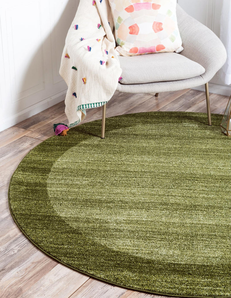 Studio Haven Collection Area Rug - Conservatory (Light Green) Round Light Green lifestyle 19