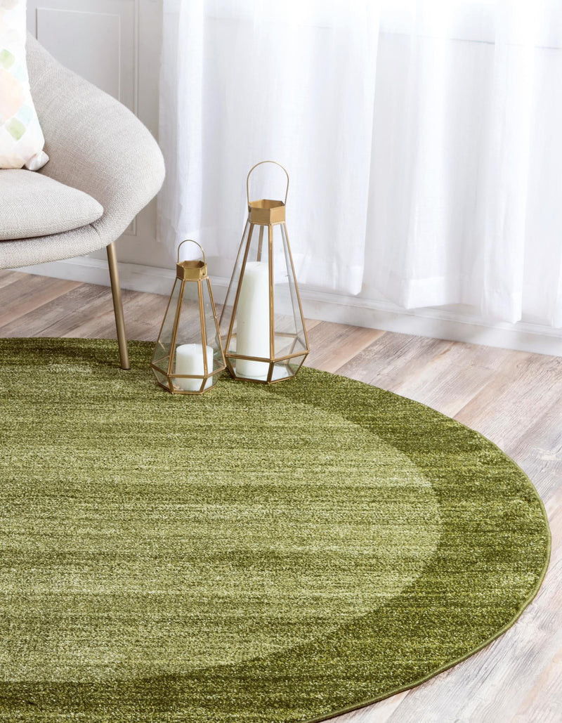 Studio Haven Collection Area Rug - Conservatory (Light Green) Round Light Green lifestyle 23
