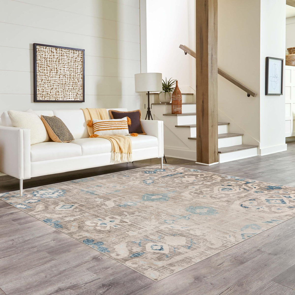 Heritage Retreat Collection Area Rug - Chalet Square Dark Gray lifestyle 16