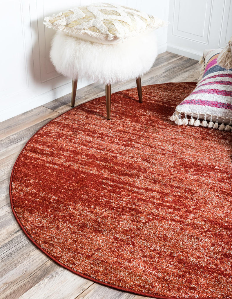 Studio Haven Collection Area Rug - Gallery (Terracotta) Round Terracotta lifestyle 37