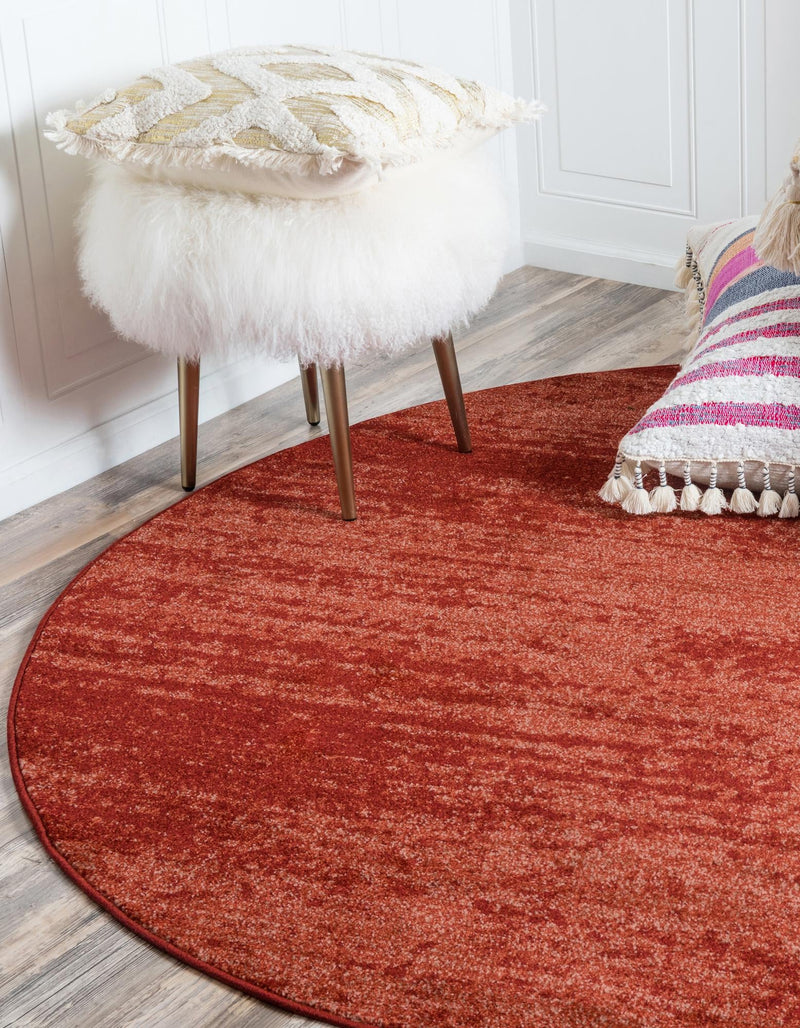 Studio Haven Collection Area Rug - Gallery (Terracotta) Round Terracotta lifestyle 38