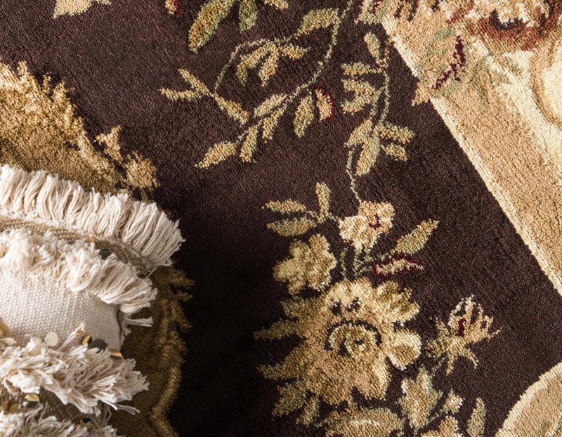Versailles Elegance Collection Area Rug - Louveciennes (Brown) Runner Brown lifestyle 33