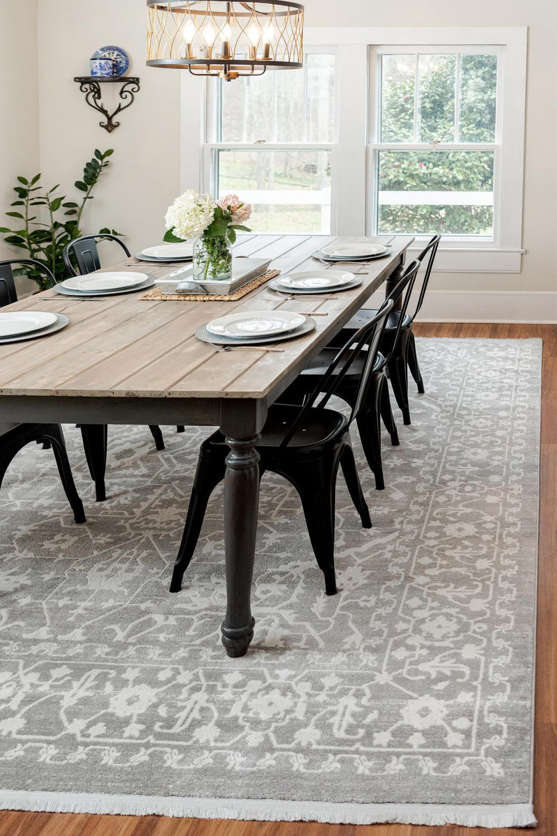 Rustic Charm Revival Collection Area Rug - Farmstead Rectangle Light Gray lifestyle 20