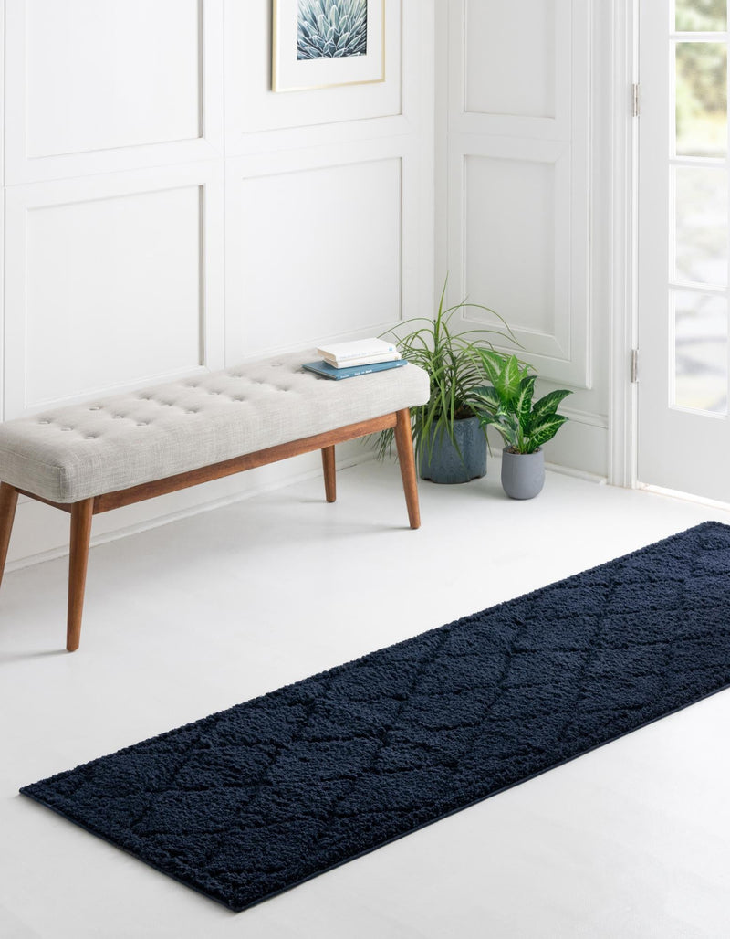 Trellis Haven Collection Area Rug - Havenwood Runner Navy Blue lifestyle 86