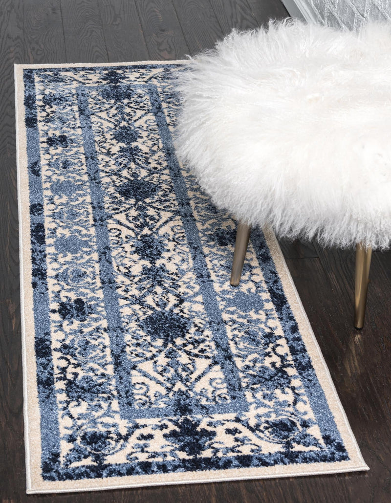 Horizon Collection Area Rug - Sierra Runner Ivory and Blue lifestyle 38