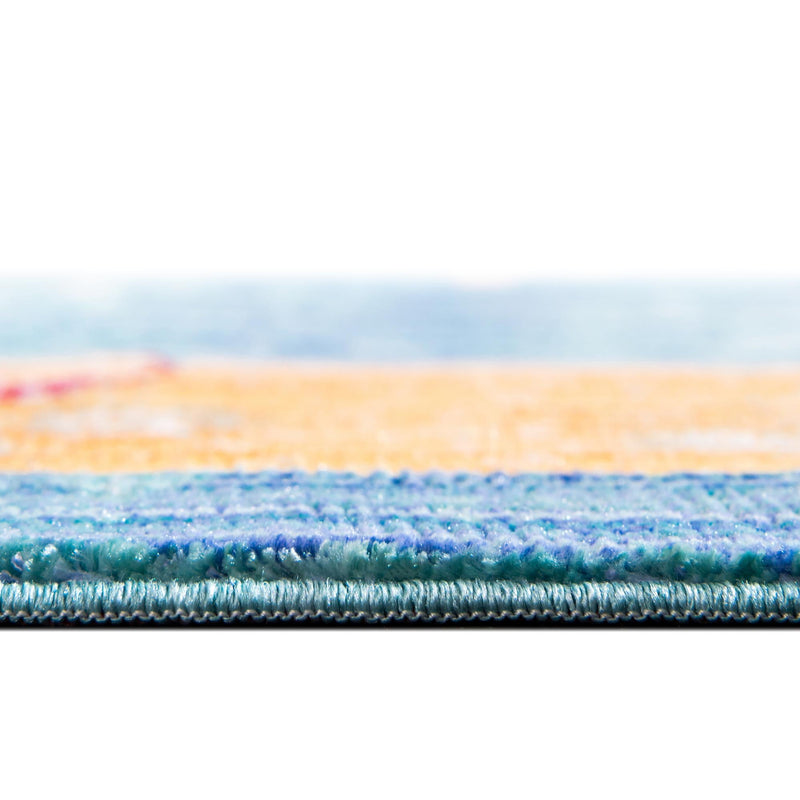 Lagoon Luxe Collection Area Rug - Dockside Round Blue lifestyle 24