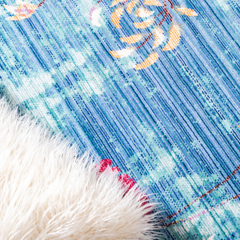Lagoon Luxe Collection Area Rug - Dockside Round Blue lifestyle 27